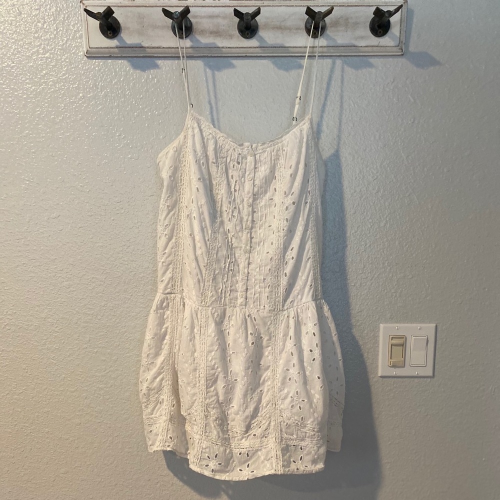 Joie White 100% Cotton Dress - Embroidered